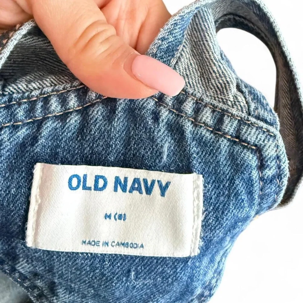 Old Navy Girls Kids‎ blue denim shorts summer spring overalls Size M